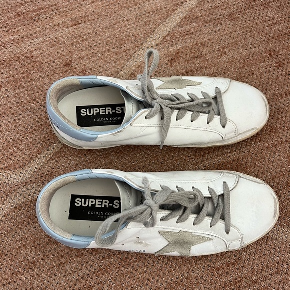 Golden Goose Superstar Leather Suede Star And Spur Cream Sole Sneakers - Picture 2 of 8